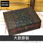 INPHIC-仿古家居木盒復古證件桌面A4印章收納盒長方形-大款原裝